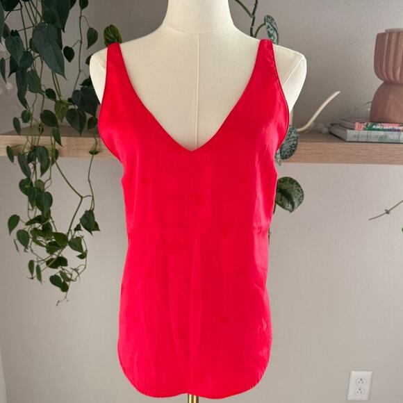 Victoria’s Secret Red Heart Print Camisole Tank M Romantic Y2K Girly Coquette - Picture 1 of 9